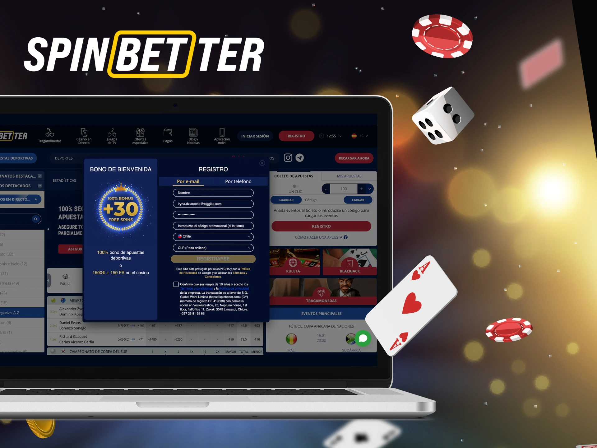 Spinbetter Casino – Registro e Login