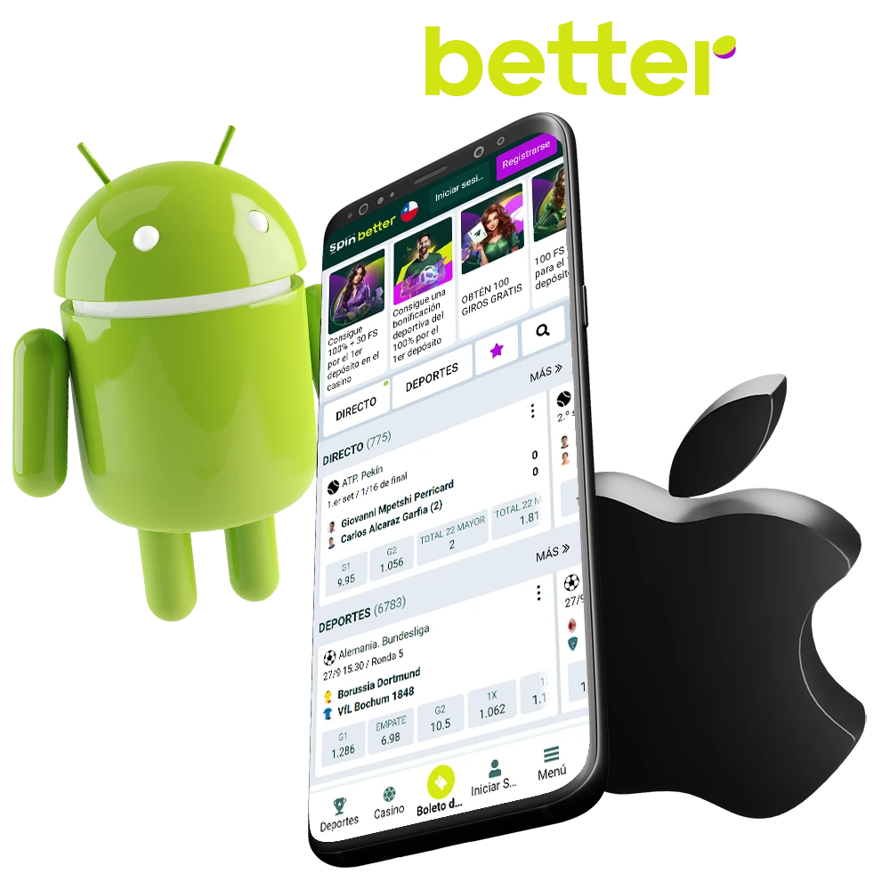 Cómo descargar la aplicación Spinbetter en Android o iOS.