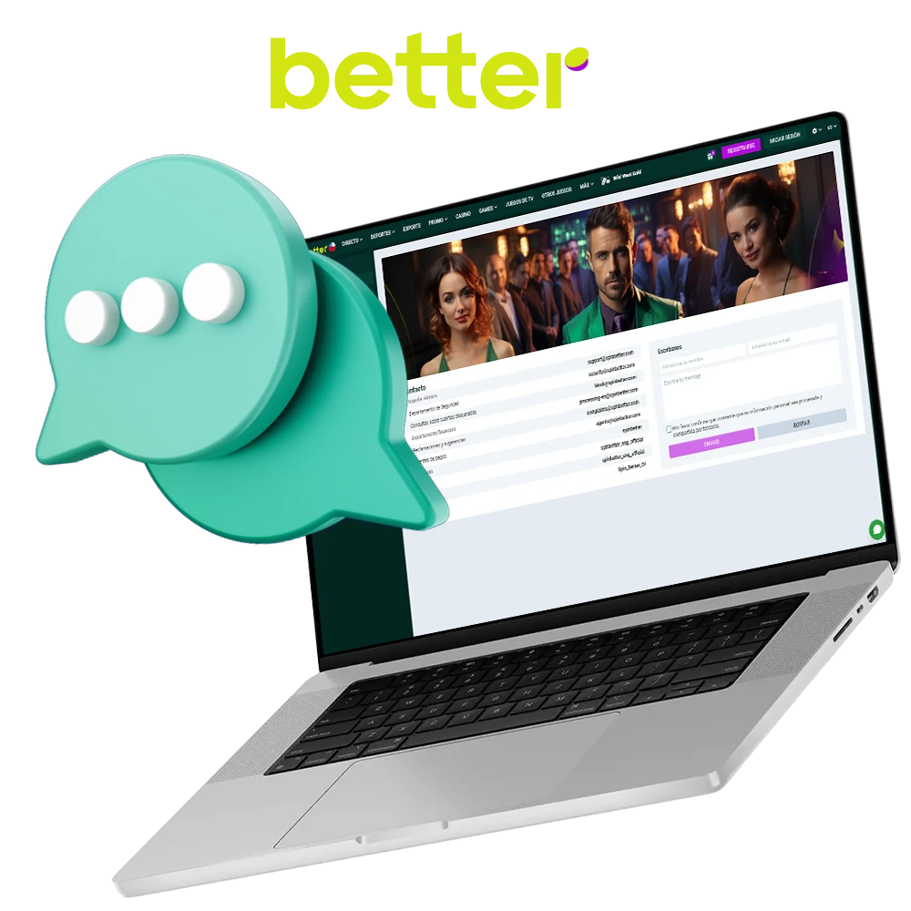 Si tiene alguna pregunta, póngase en contacto con Spinbetter a través de nuestro equipo de asistencia.