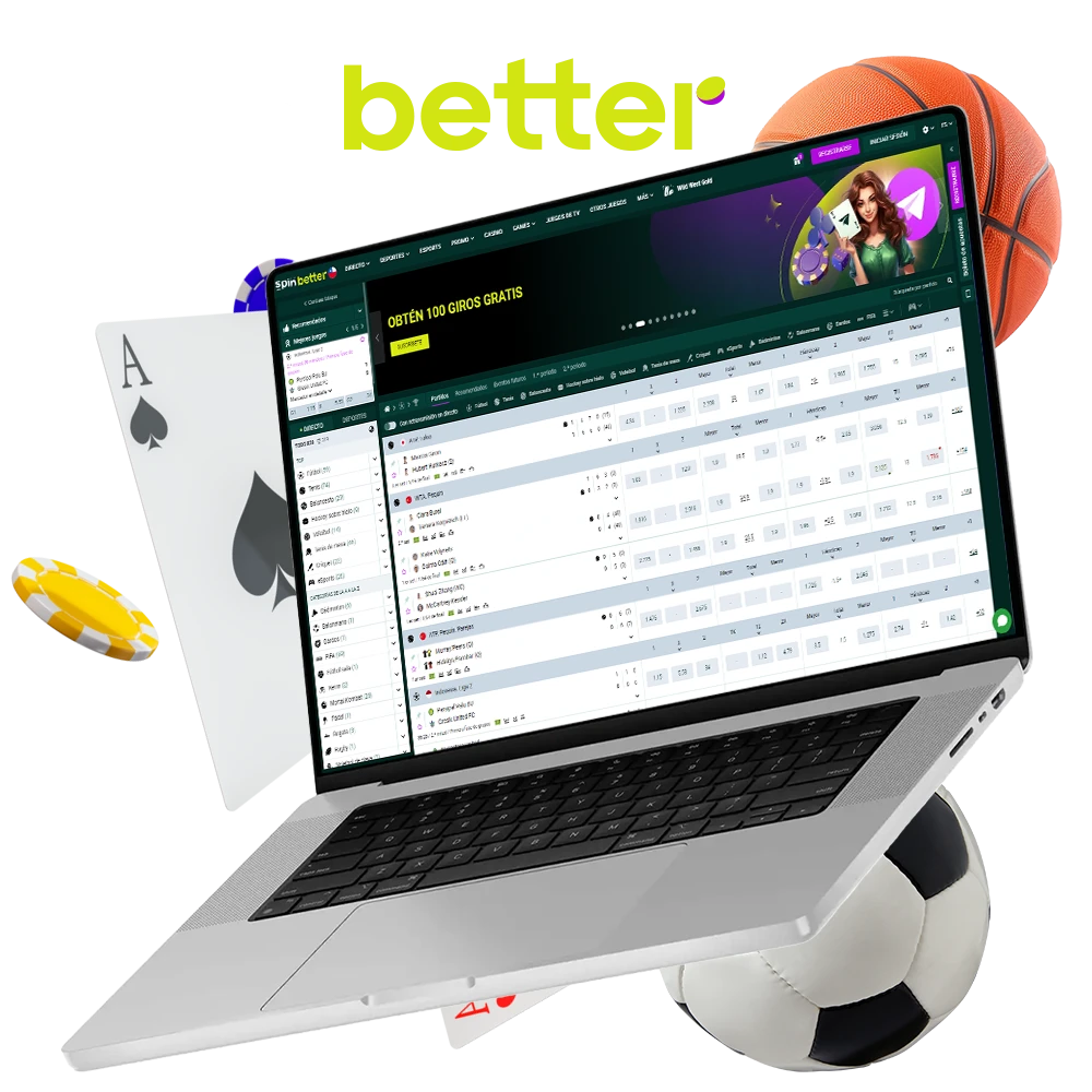 Cómo apostar en deportes y casinos online en Spinbetter Chile.