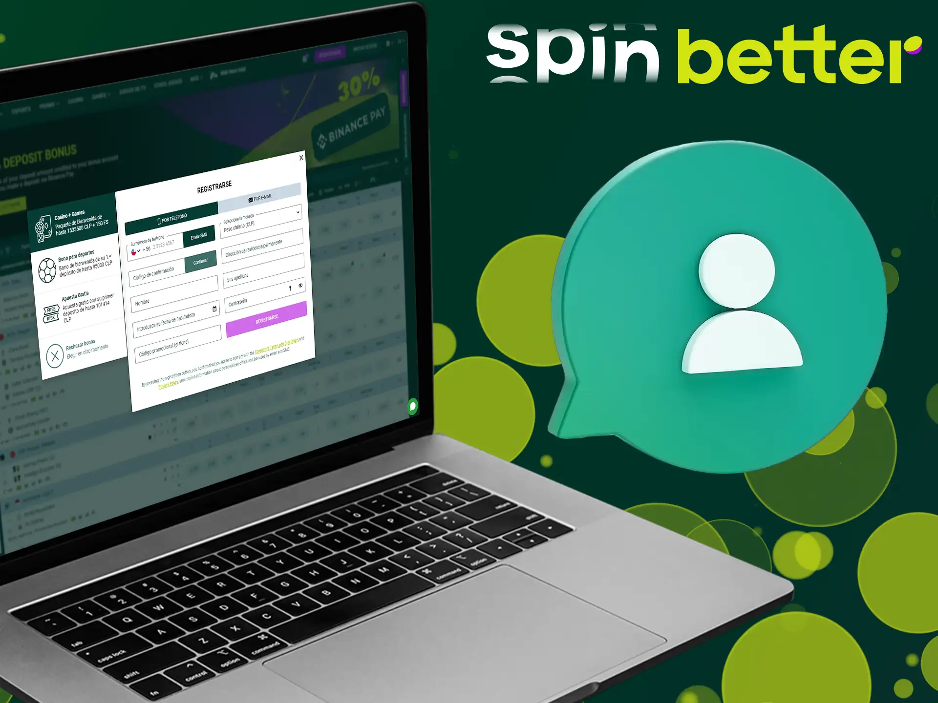 Cómo crear una cuenta en el sitio web de Spinbetter.